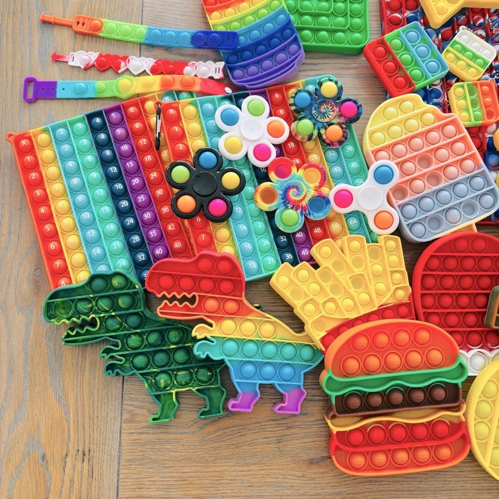 Colorful Pop It Fidget Toy Sensory‎ Rainbow Lot